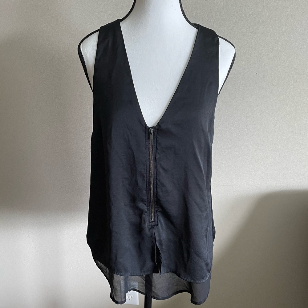 Banana Republic two later sheer zipup blouse tank.